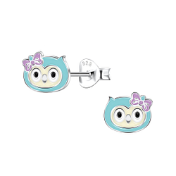 Wholesale Silver Owl Stud Earrings