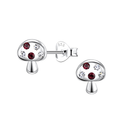 Wholesale Silver Mushroom Stud Earrings