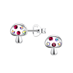 Wholesale Silver Mushroom Stud Earrings
