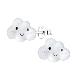 Wholesale Silver Stud Earrings with Resin Cloud