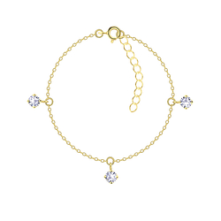 Wholesale 4mm Round Cubic Zirconia Silver Bracelet