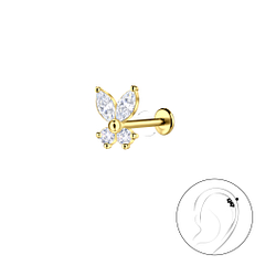 Wholesale Silver Butterfly with Titanium Labret