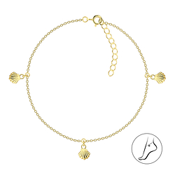 Wholesale 25cm Silver Shell Anklet