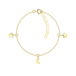 Wholesale Silver Star and Moon Bracelet