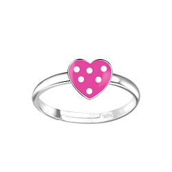 Wholesale Silver Heart Adjustable Ring
