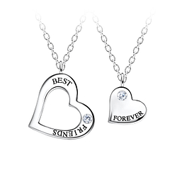 Wholesale Silver Best Friends Forever Necklace Set