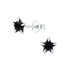 Wholesale 6mm Star Cubic Zirconia Silver Stud Earrings
