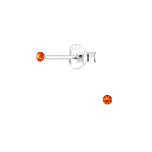 Wholesale 1.5mm Round Crystal Silver Stud Earrings
