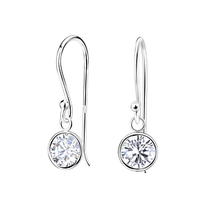 Wholesale 6mm Round Cubic Zirconia Silver Earrings