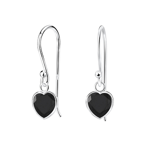 Wholesale 6mm Heart Cubic Zirconia Silver Earrings