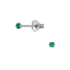 Wholesale 2.5mm Round Crystal Silver Stud Earrings