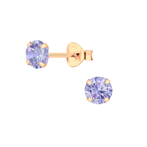 Wholesale 5mm Round Cubic Zirconia Silver Stud Earrings