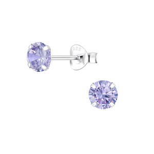Wholesale 5mm Round Cubic Zirconia Silver Stud Earrings