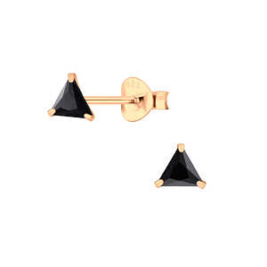 Wholesale 4mm Triangle Cubic Zirconia Stud Earrings