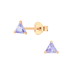Wholesale 4mm Triangle Cubic Zirconia Stud Earrings