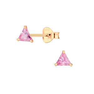 Wholesale 4mm Triangle Cubic Zirconia Stud Earrings