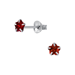 Wholesale 4mm Flower Cubic Zirconia Silver Stud Earrings