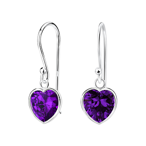 Wholesale 8mm Heart Cubic Zirconia Silver Earrings