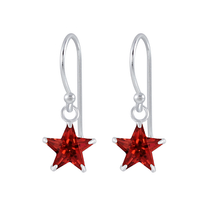 Wholesale 6mm Star Cubic Zirconia Silver Earrings