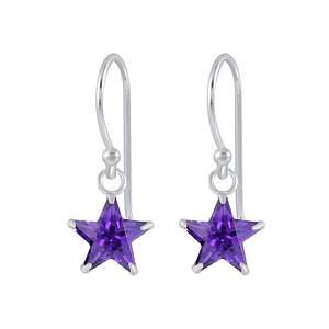 Wholesale 6mm Star Cubic Zirconia Silver Earrings