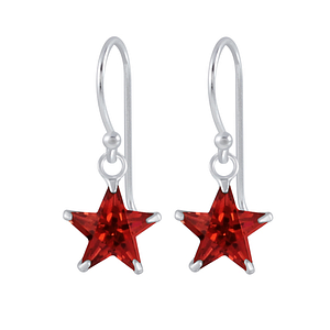 Wholesale 8mm Star Cubic Zirconia Silver Earrings