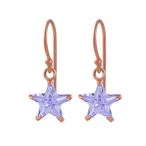 Wholesale 8mm Star Cubic Zirconia Silver  Earrings