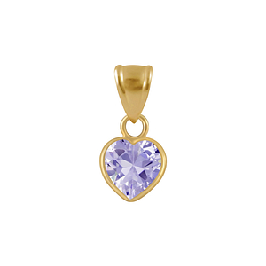 Wholesale 6mm Heart Cubic Zirconia Silver Pendant