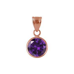 Wholesale 8mm Round Cubic Zirconia Silver Pendant