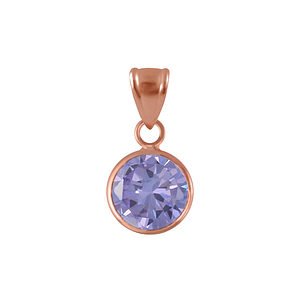 Wholesale 8mm Round Cubic Zirconia Silver Pendant