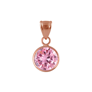 Wholesale 8mm Round Cubic Zirconia Silver Pendant
