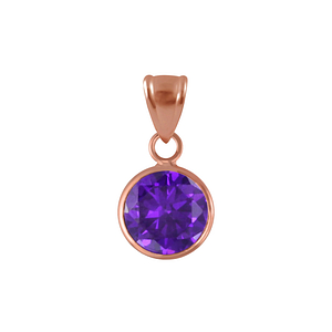 Wholesale 8mm Round Cubic Zirconia Silver Pendant