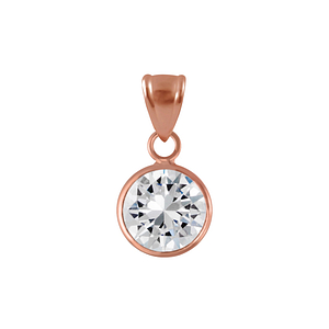 Wholesale 8mm Round Cubic Zirconia Silver Pendant