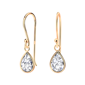 Wholesale 6x8mm Pear Cubic Zirconia Silver Earrings
