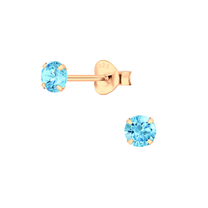 Wholesale 4mm Round Cubic Zirconia Silver Stud Earrings