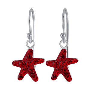 Wholesale Silver Starfish Crystal Earrings