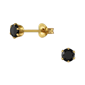Wholesale 4mm Round Cubic Zirconia Silver Stud Earrings
