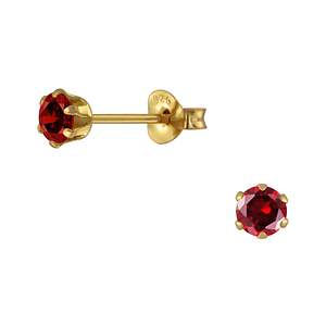 Wholesale 4mm Round Cubic Zirconia Silver Stud Earrings