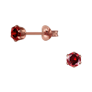 Wholesale 4mm Round Cubic Zirconia Silver Stud Earrings