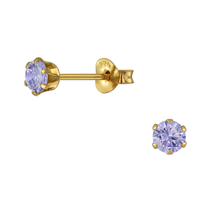 Wholesale 4mm Round Cubic Zirconia Silver Stud Earrings