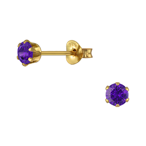 Wholesale 4mm Round Cubic Zirconia Silver Stud Earrings