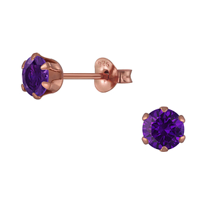 Wholesale 5mm Round Cubic Zirconia Silver Stud Earrings
