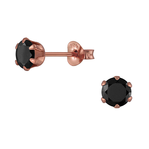 Wholesale 5mm Round Cubic Zirconia Silver Stud Earrings