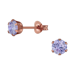 Wholesale 5mm Round Cubic Zirconia Silver Stud Earrings