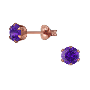 Wholesale 5mm Round Cubic Zirconia Silver Stud Earrings