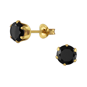 Wholesale 6mm Round Cubic Zirconia Silver Stud Earrings