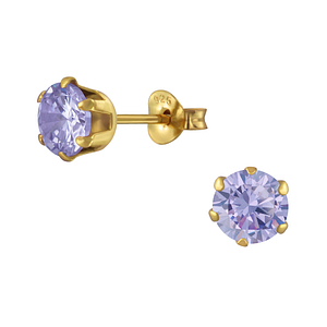 Wholesale 6mm Round Cubic Zirconia Silver Stud Earrings