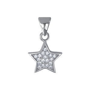 Wholesale Silver Star Cubic Zirconia Pendant