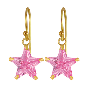 Wholesale 10mm Star Cubic Zirconia Silver Earrings