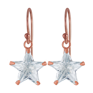 Wholesale 10mm Star Cubic Zirconia Silver Earrings
