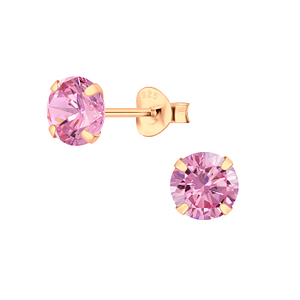 Wholesale 6mm Round Cubic Zirconia Silver Stud Earrings